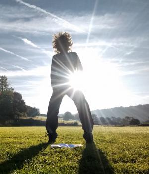 Person, silouhetted by dazzling sun